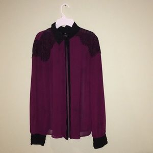 Sheer Lacey purple shirt